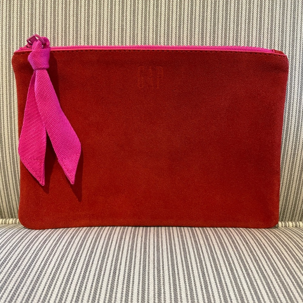 Gap red suede clutch